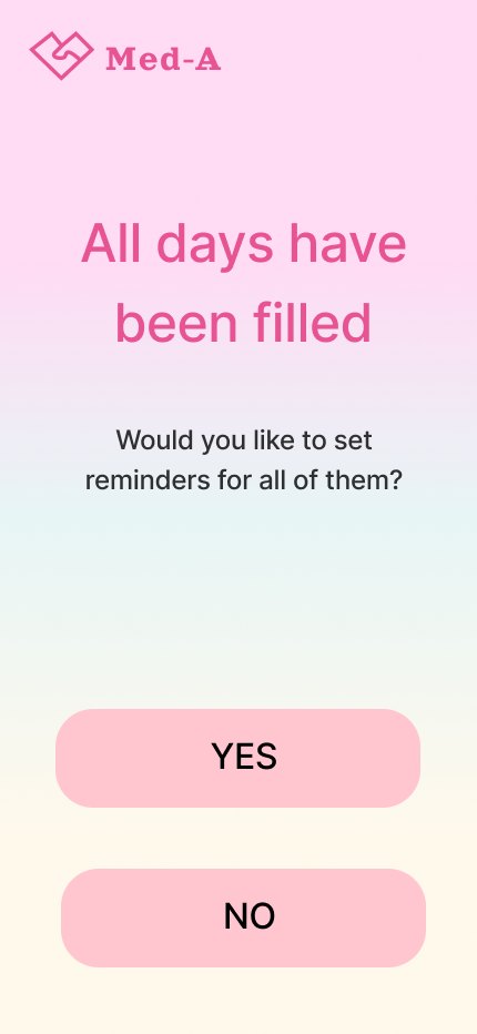 Screen 9, All days have been filled: set reminders for them? Yes or No