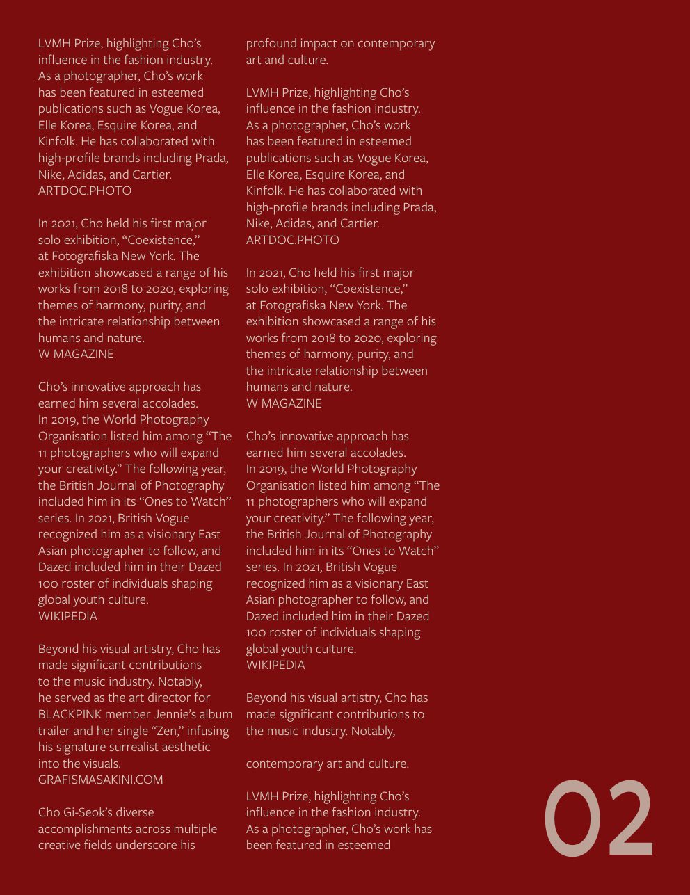 Early life, biographical text