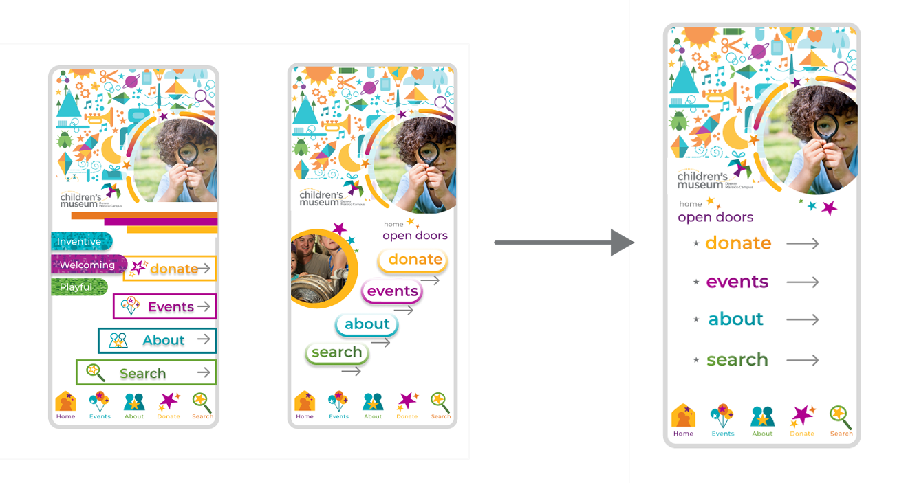 Home screen iteration simplifying the layout for clarity