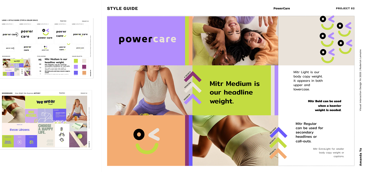PowerCare style guide: color palette and typography